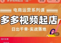 小乔-多多视频起店蓝海项目:日出千单实战落地(价值299元)