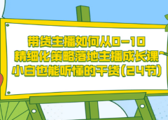 带货主播如何从0-10,精细化策略落地主播成长课,小白也能听懂的干货(24节)