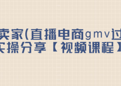 top卖家(直播电商gmv过亿)实操分享【视频课程】