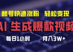 最新AI生成爆款视频,轻松月入3W+,助你帐号快速涨粉