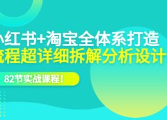 小红书+淘宝·全体系打造,流程超详细拆解分析设计,82节实战课程