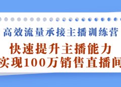 高效流量承接主播训练营:快速提升主播能力,实现100万销售直播间