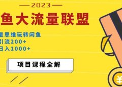 价值1980最新闲鱼大流量联盟玩法
