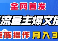 AI流量主爆文插件,只需一款插件全自动输出爆文,矩阵操作,月入3W+