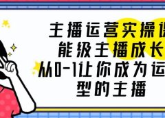主播运营实操课,能级-主播成长,从0-1让你成为运营型的主播