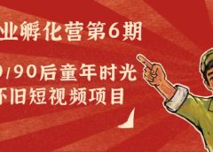 副业孵化营第6期：80/90后童年时光怀旧短视频项目