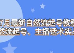 7月最新自然流起号教程,自然流起号、主播话术实战课