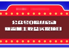 小淘项目组实操课程:微信公众号0粉丝启动赚流量主收益实操项目
