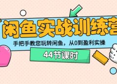 闲鱼实战训练营:手把手教您玩转闲鱼,从0到盈利实操(44节课时)
