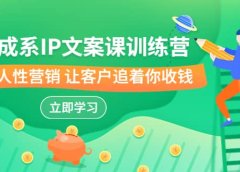养成系-IP文案课训练营,文案心法的天花板 洞悉人性营销 让客户追着你收钱