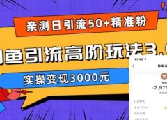 实测日引50+精准粉,闲鱼引流高阶玩法3.0,实操变现3000元