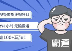 京东短视频带货正规项目:每天操作1小时无脑搬运日收益100+玩法!
