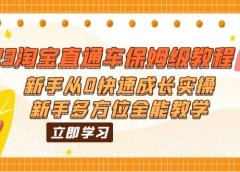 2023淘宝直通车保姆级教程:新手从0快速成长实操,新手多方位全能教学