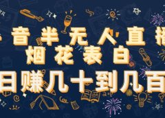 抖音半无人直播烟花表白（教程+视频模板素材）