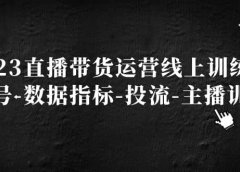 2023直播带货运营线上训练营,起号-数据指标-投流-主播训练