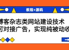 博客杂志类网站建设技术,可对接广告,实现纯被动收益(教程+源码)