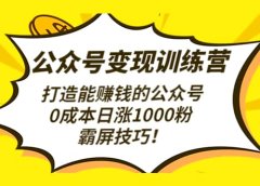 公众号变现训练营（第3期）