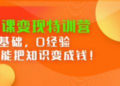 网课变现特训营,0基础,0经验也能把知识变成钱