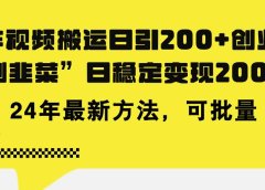 豪车视频搬运日引200+创业粉，做知识付费日稳定变现5000+24年最新方法!