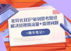 差异化双IP策划思考路径，解决短视频流量+变现问题（精华笔记）