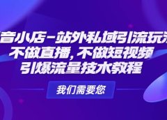 抖音小店-站外私域引流玩法:不做直播,不做短视频,引爆流量技术教程