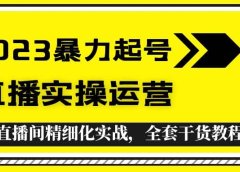 2023暴力起号+直播实操运营，全套直播间精细化实战，全套干货教程