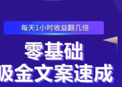 零基础吸金文案速成,每天1小时收益翻几倍价值499元