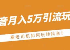 老古董·抖音月入5万引流玩法,看看老司机如何玩转抖音(附赠:抖音另类引流思路)