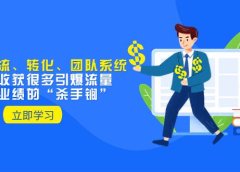 教你打造引流、转化、团队系统,让你收获很多引爆流量、翻倍业绩的“杀手锏”