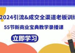2024引流成交全渠道老板训练营,55节新商业宝典教学录播课