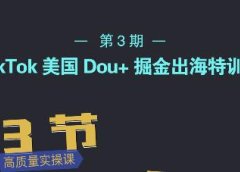 TikTok美国Dou+掘金出海特训营,美国dou+成功投放95%