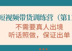 短视频带货训练营(第11期),不需要真人出境,听话照做,保证出单