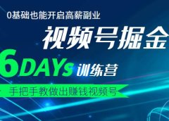 【视频号掘金营】36天手把手教做出赚钱视频号，0基础也能开启高薪副业