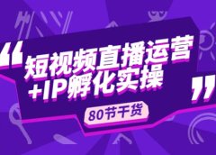 短视频直播运营+IP孵化实战:80节干货实操分享