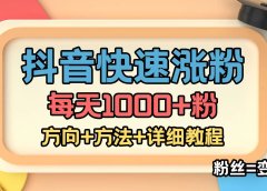 外面收费1980快速涨粉技术(女粉)抖音快手小红书,粉丝=变现