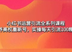小红书运营引流全系列课程:教你养高权重新号