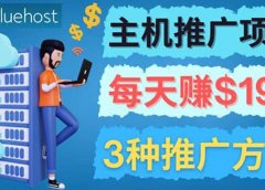 在Youtube推广Bluehost主机赚钱项目,日赚195美元以上