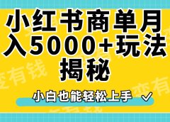 小红书商单原创起号玩法揭秘，小白月入5000+