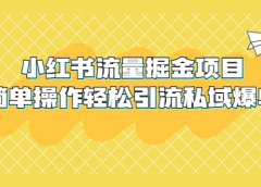 外面收费398小红书流量掘金项目，简单操作轻松引流私域爆单
