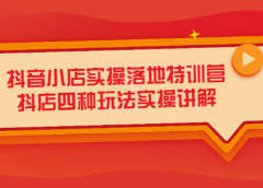 抖音小店实操落地特训营,抖店四种玩法实操讲解(干货视频)