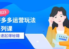 2023拼多多运营-玩法系列课—-快速起爆秘籍【更新-25节课】