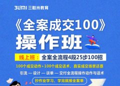 《全案成交100》全案全流程4段25步100招,操作班