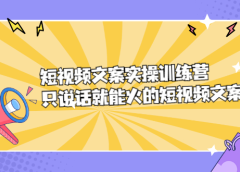 短视频文案实训操练营,只说话就能火的短视频文案课