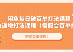 闲鱼每日破百单打法实操课程+闲鱼递增打法课程(需配合百单打法)