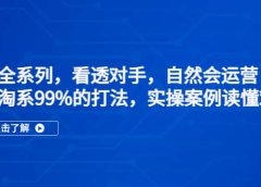 淘系全系列，看透对手，自然会运营，覆盖淘系99%·打法，实操案例读懂对手