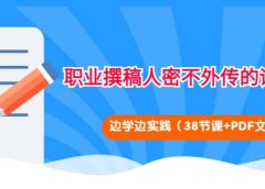 职业撰稿人密不外传的训练法:边学边实践(38节课+PDF文档)