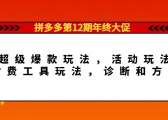 拼多多第12期年终大促:超级爆款玩法,活动玩法,付费工具玩法,诊断和方向
