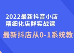 2022最新抖音小店精细化店群实战课,最新抖店从0-1系统教学