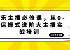 娱乐主播培训班:从0-1保姆式进阶大主播实操培训