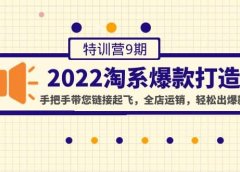2022淘系爆款打造特训营9期:手把手带您链接起飞,全店运销,轻松出爆款